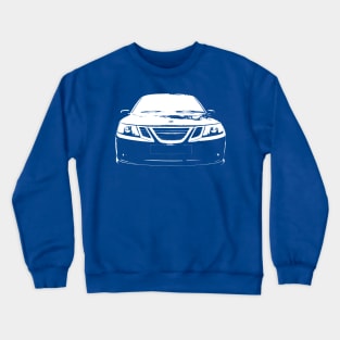 Saab 9-3 2nd generation classic car white monoblock Crewneck Sweatshirt